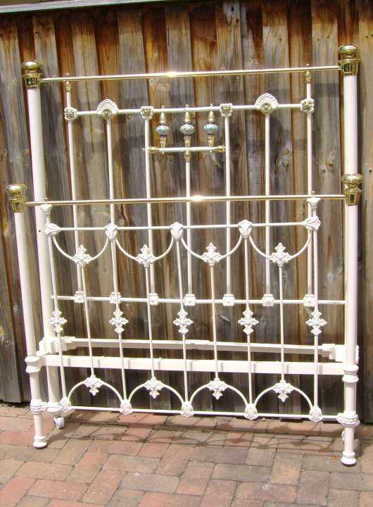 Late Victorian brass and iron bed
