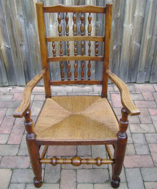 Yorkshire rush seat ash spindle chair restoration