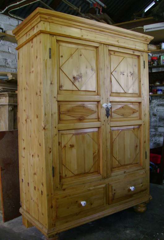 European Baltic pine cupboard restoration